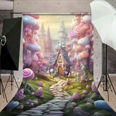 Aperturee - Aperturee Candyland Fairy Tale World Cake Smash Sweep Backdrop